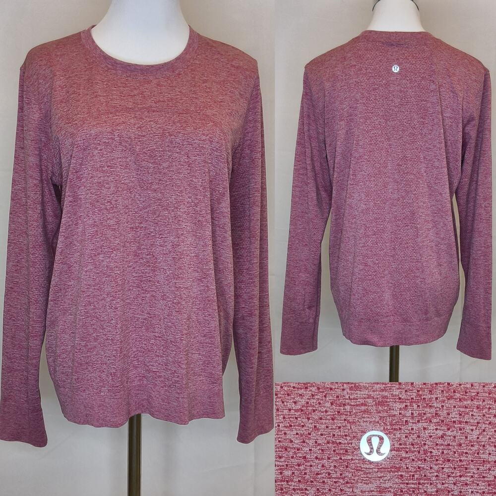 Lululemon Swiftly Tech Long Sleeve Shirt Women's L Red Hip Length #W5643